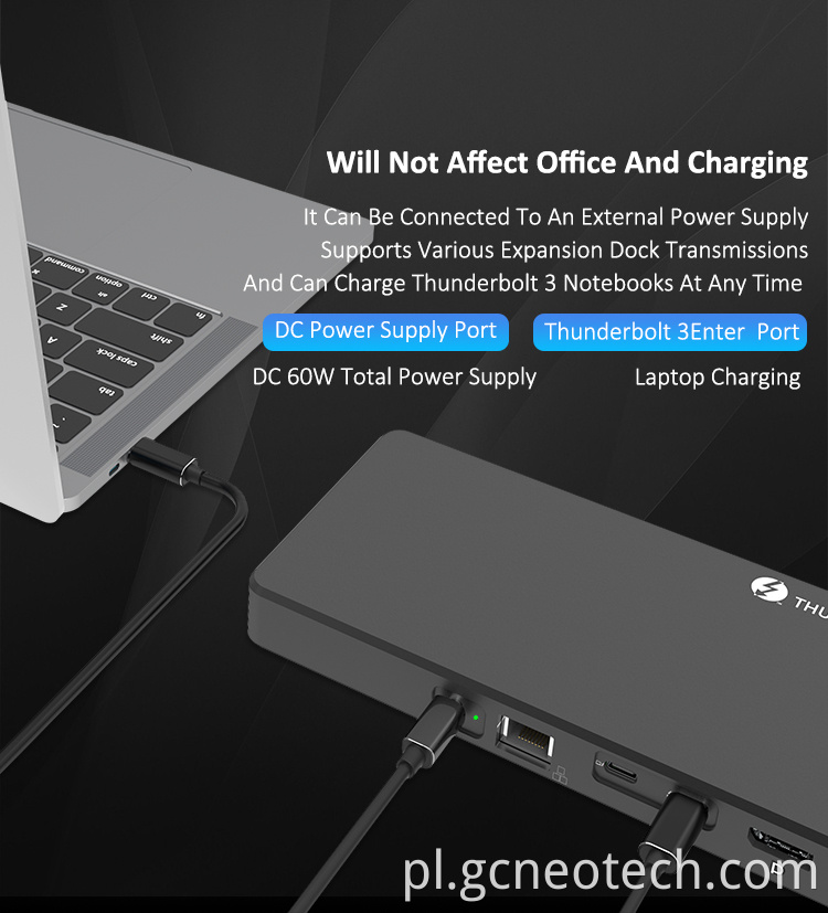Stacja dokująca stopiona 3 Thunderbolt 3 Alloy Thunderbolt 3 Docking Station